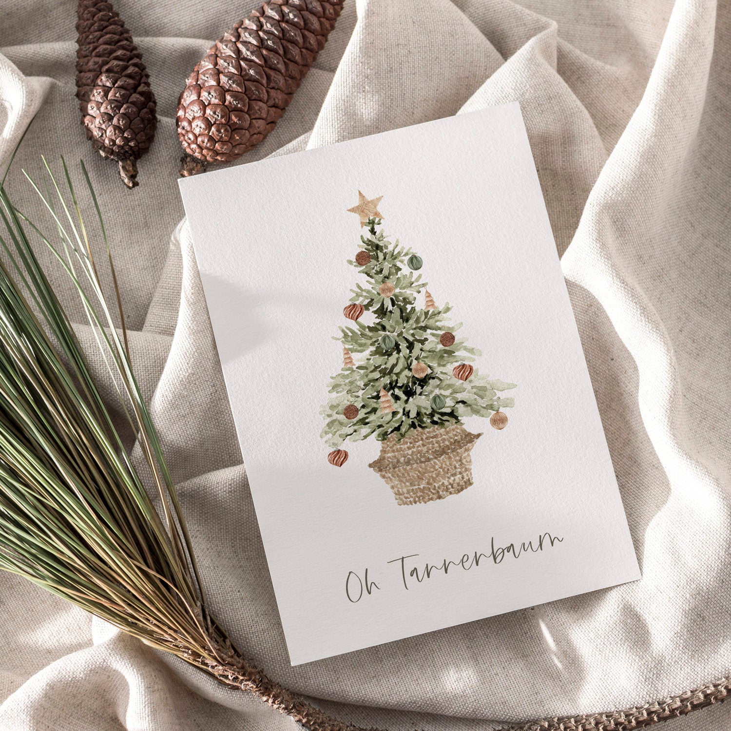 Weihnachtskarte auf Strukturpapier Christbaum A6