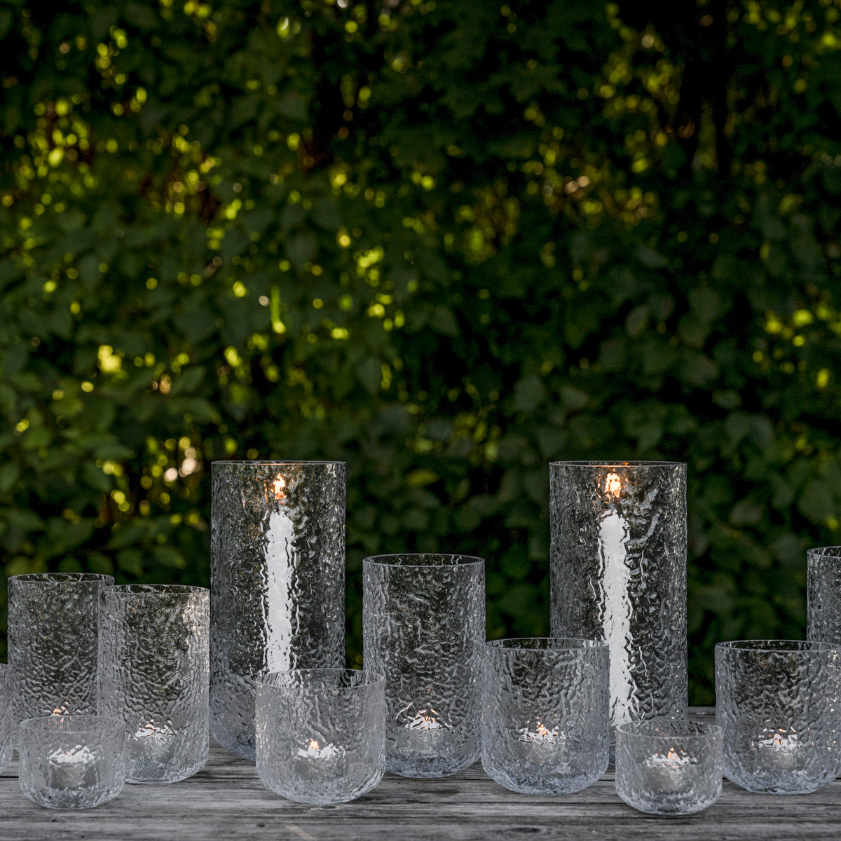 Kerzenhalter gemustert aus Glas