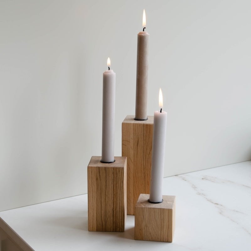 Kerzenhalter 3er Set aus Holz