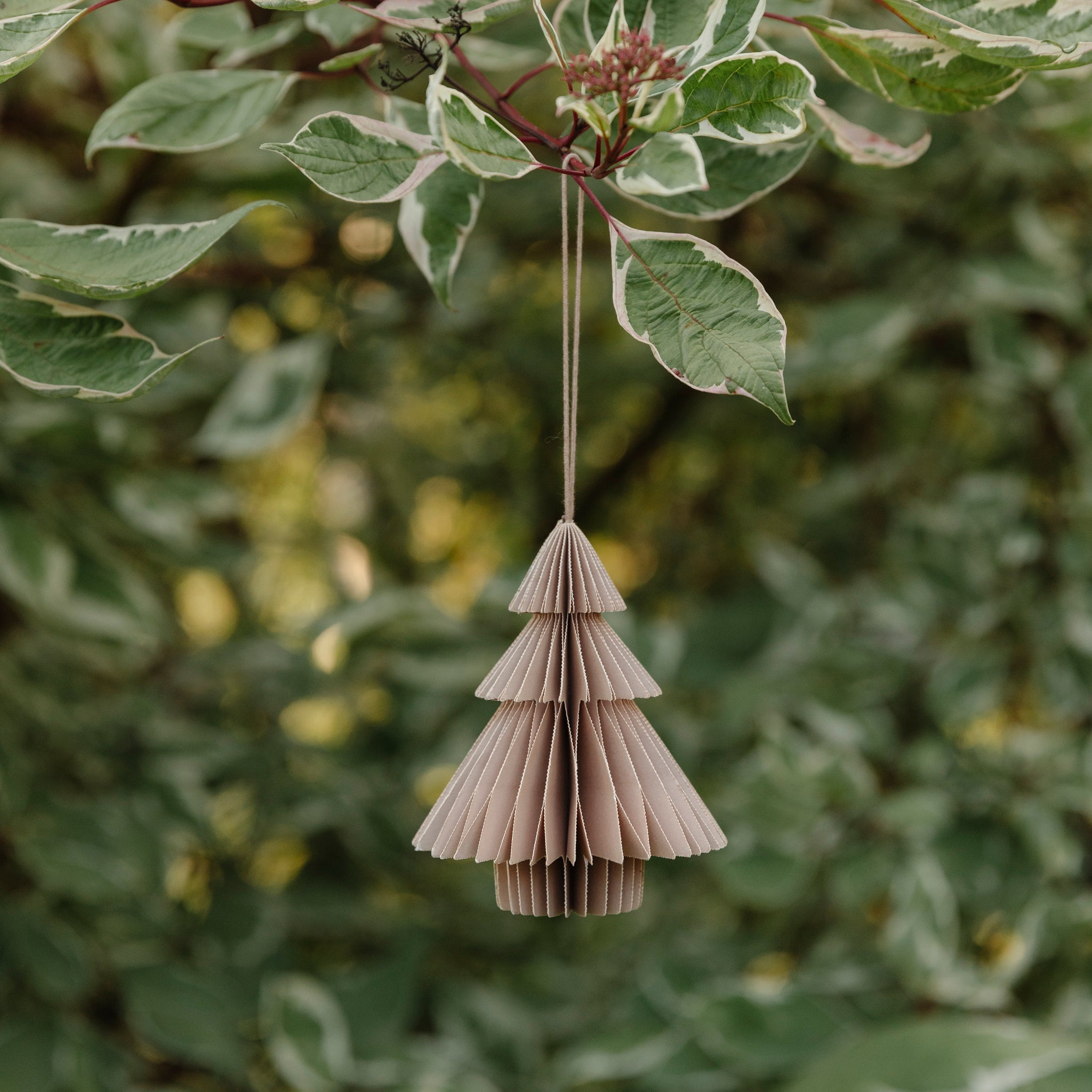 Papieranhänger Weihnachtsbaum - taupe