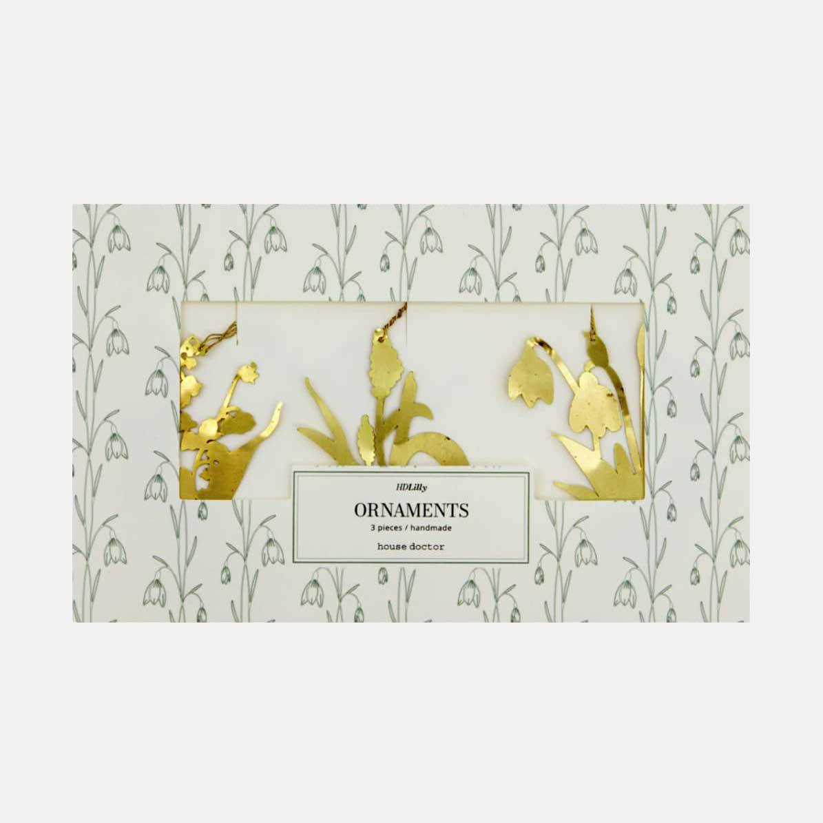 Dekoanhänger Blumen Lily 3er Set - gold